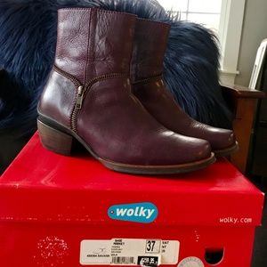 Wolky Savanna Ankle Boots in Eggplant
